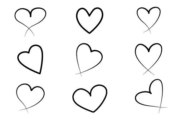 Download Set of Hearts Outline Vector Illustratio - Outline Collection