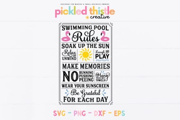 Download Swimming Pool Rules SVG Summer - Premium Resources
