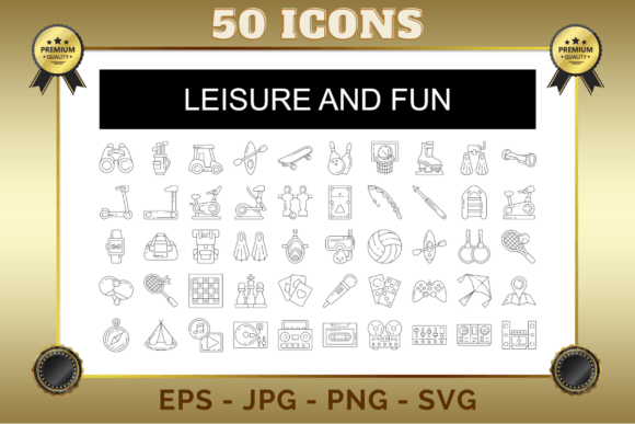Download Leisure &amp; Fun Outline Icons - Outline Collection