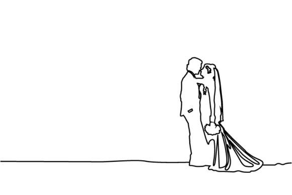 Download Abstract Line Art Couple Wedding Art - Premium Resources