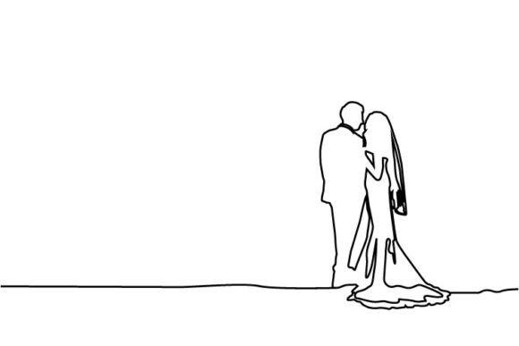 Download Abstract Line Art Couple Wedding Design - Premium Resources